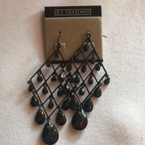 Gunmetal chandelier earrings